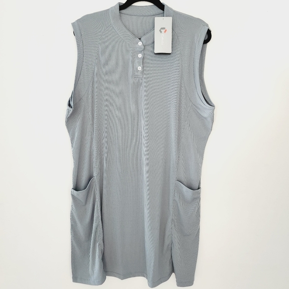 NWT CAKULO sleeveless, side pockets casual dress - Picture 3 of 8